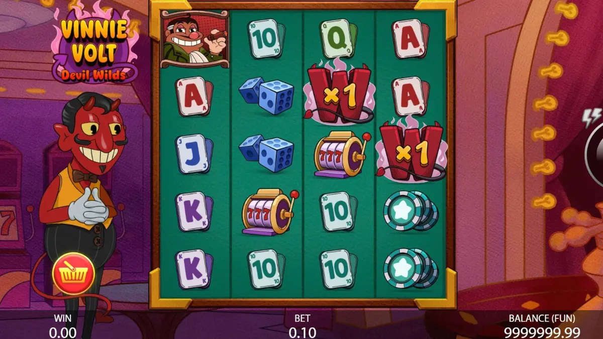Vinnie Volt: Devil Wilds slot machine interface